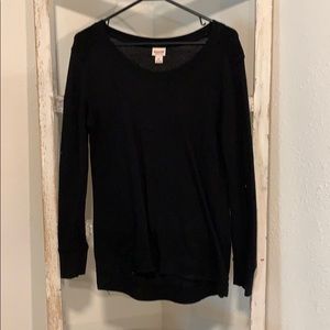 black oversized sweater